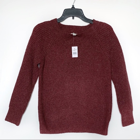Ann Taylor NWT Fuzzy Raglan Sleeves Ribbed Pull Over Sweater - Picture 1 of 7